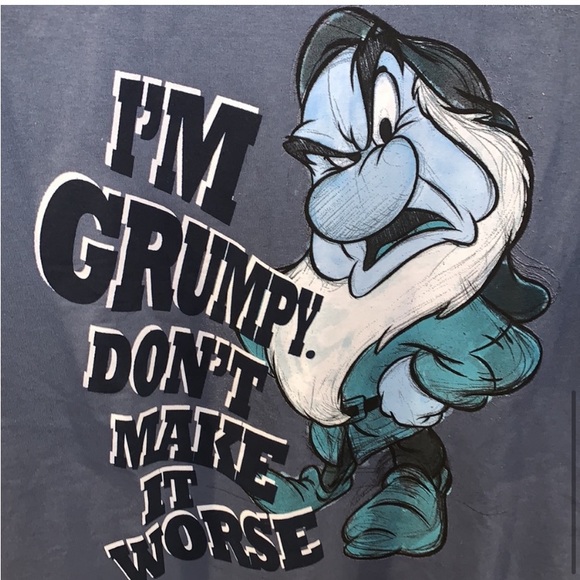 Like New DISNEY Seven Dwarves Grumpy Tee Shirt XL - Picture 5 of 7